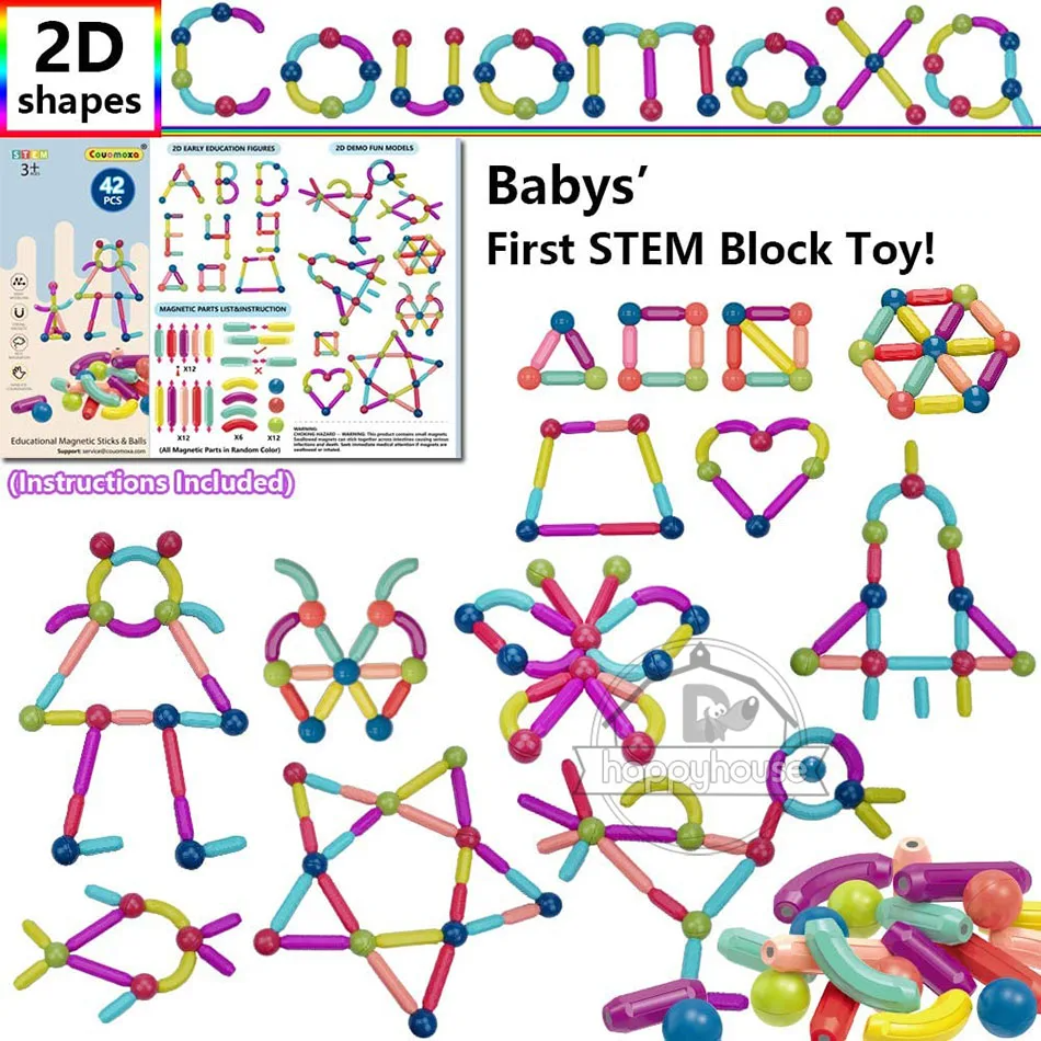 لعبة مجموعة مكعبات🧸 بناء مغناطيسية للأطفال 👶