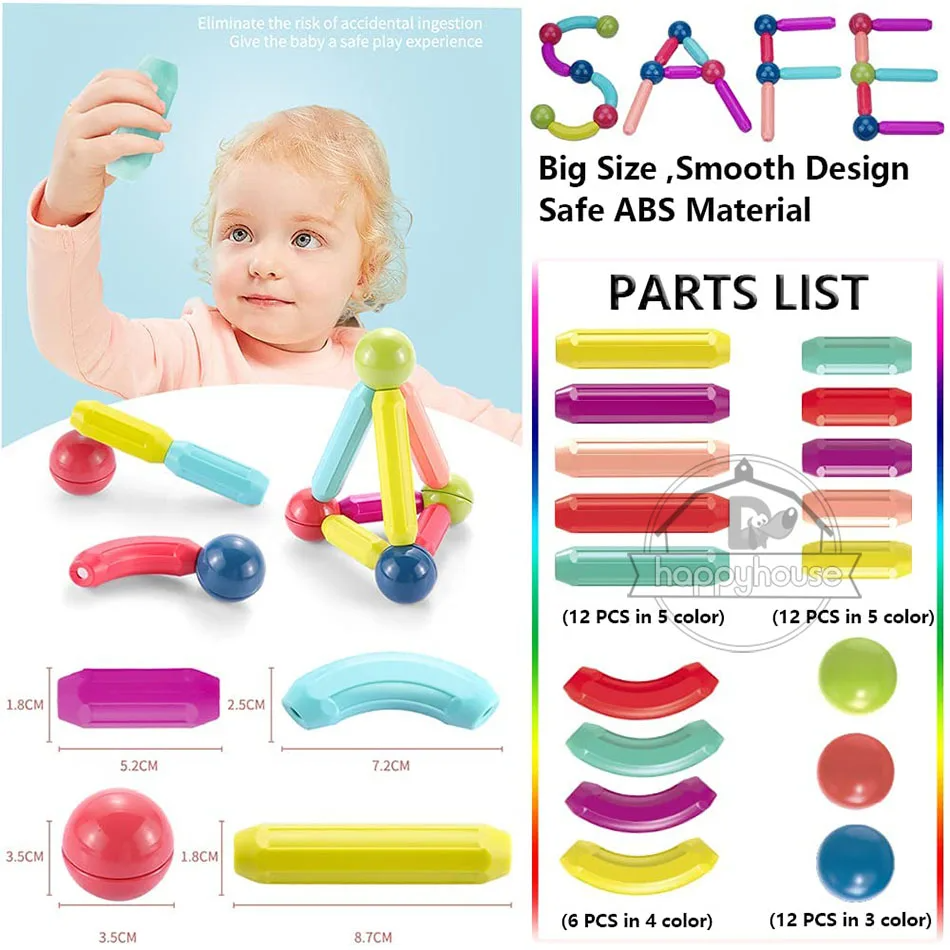 لعبة مجموعة مكعبات🧸 بناء مغناطيسية للأطفال 👶