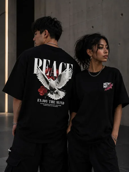 🕊️ تيشورت PEACE أوفرسايز | إصدار 2026