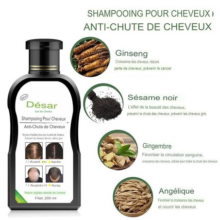 Disaar Anti perte de cheveux shampooing organisateur hommes et femmes naturel gingembre croissance cheveux shampooing pour les cheveux endommagés