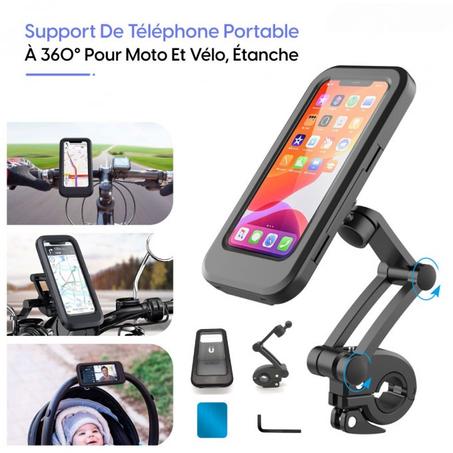 Support De Téléphone Pour Moto Et Vélo, Étanche À Rotation De 360° Avec Écran Résistant À L’eau.