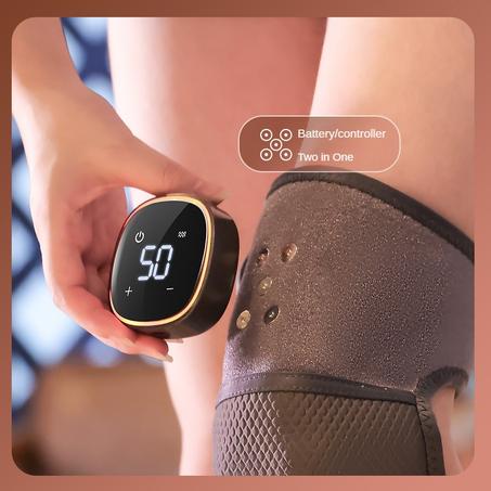 جهاز داعم للركبة مع تدفئة حرارية ونبضات تدليك لتخفيف الألم