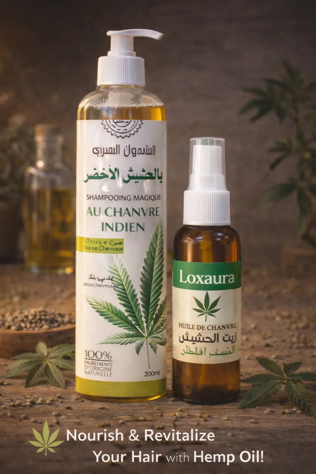 شامبو القنب النباتي + زيت القنب المغذي