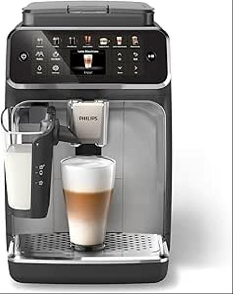 ماكينة تحضير الاسبريسو الاوتوماتيك بالكامل من سلسلة 4400 EP4446/23، لإعداد 12 مشروبًا ساخنًا ومثلجًا حتى 5000 كوب من فيليبس