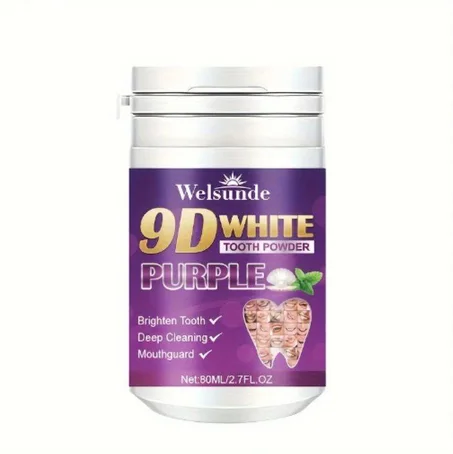 مسحوق الأسنان البنفسجي – تنظيف عميق وانتعاش للفم، مناسب للرجال والنساء