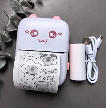 طابعة محمولة صغيرة لاسلكية تعمل بالحرارة، مثالية لطباعة الملصقات والإيصالات والصور والملاحظات. صغيرة الحجم ومناسبة للحمل في الجيب، مثالية للاستخدام في المنزل أو المكتب أو للدراسة. مزودة بتقني