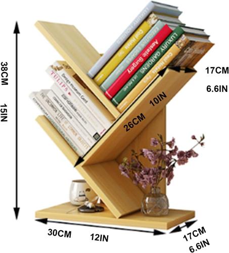مكتبة خشبية عصرية على شكل شجرة - ديكور أنيق وتخزين ذكي للكتب