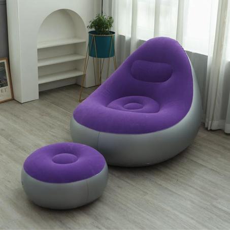 كرسي قابل للنفخ مع مسند للأرجل