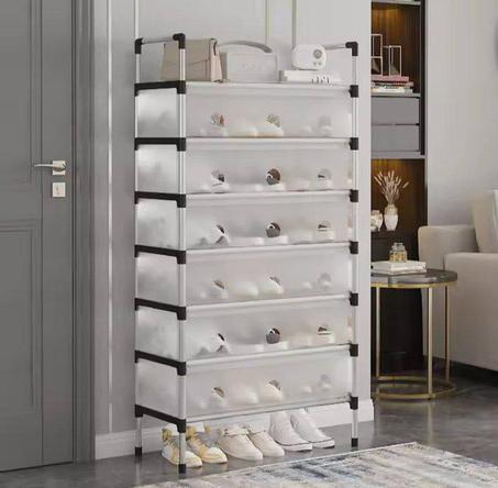 خزانة أحذية 7 طبقات – كبيرة، أنيقة، ومقاومة للغبار