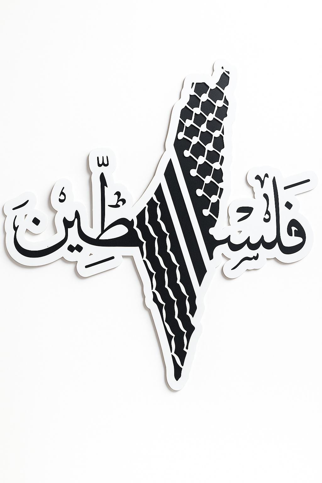 خريطة فلسطين بتصميم الكوفية