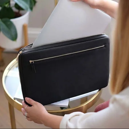 ✨ pochette 13x13 cuir noir