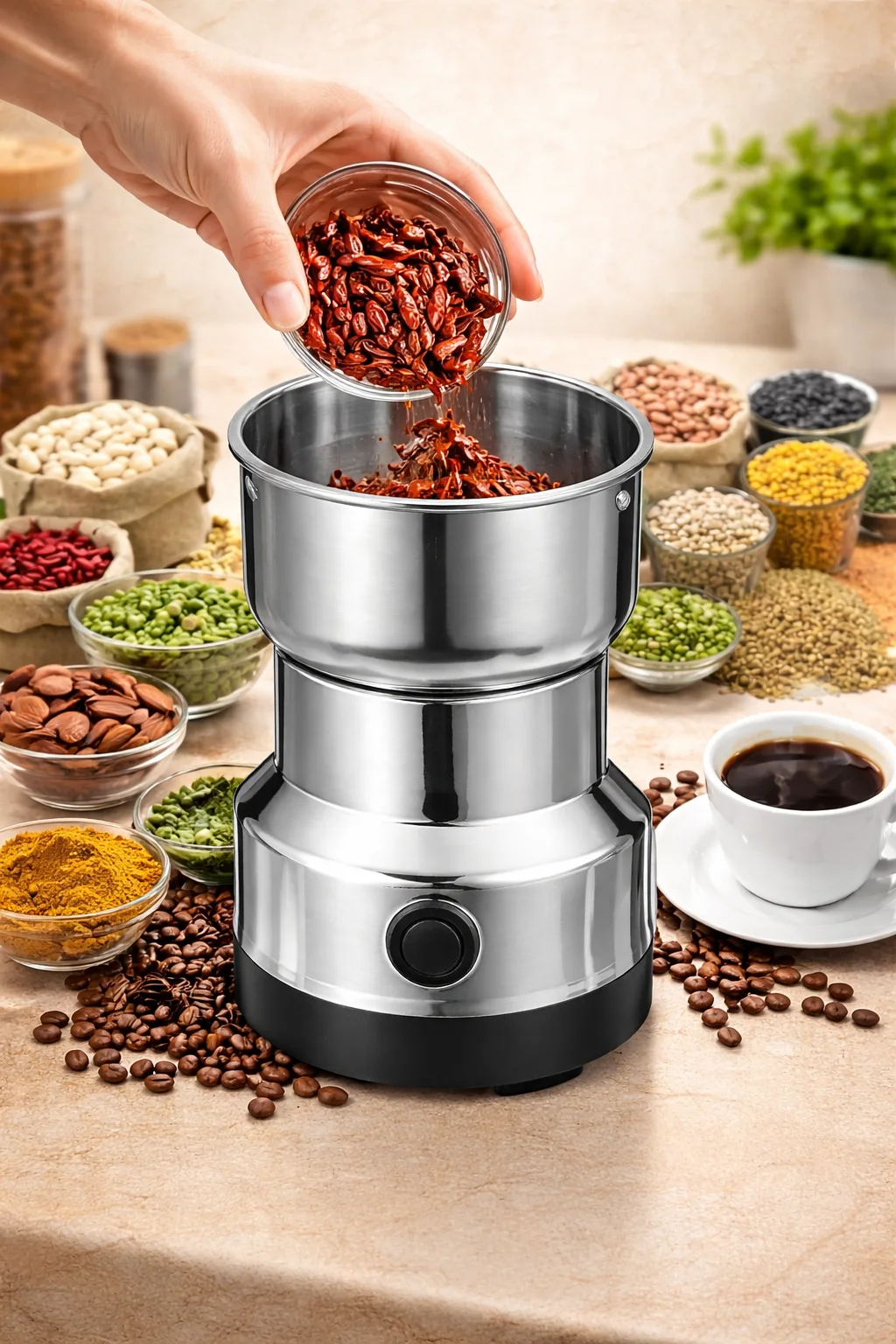 مطحنة كهربائية ستانلس ستيل