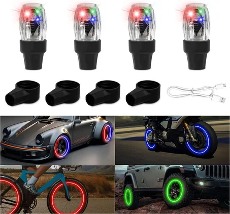 Pack de 4 lumières LED pour valves de pneus 🚗