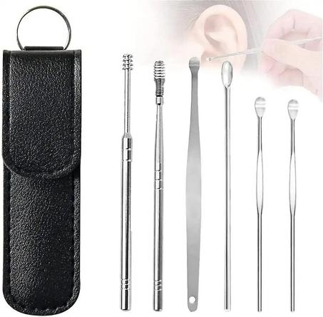 أداة تنظيف الأذن الاحترافية المضادة للصدأ ( 6PCS)