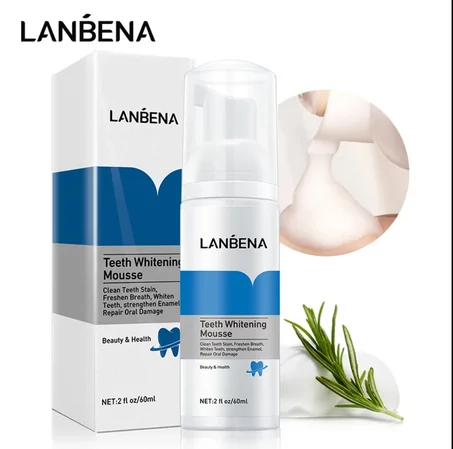 رغوة تبييض الاسنان وتنظيف الفم