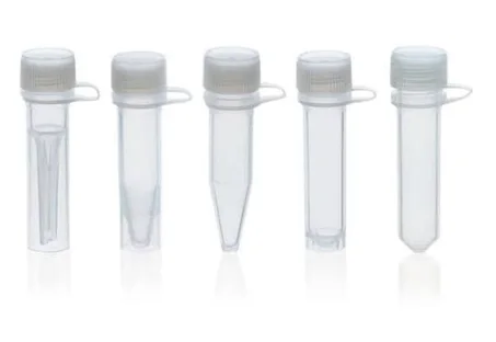 Microtubes à centrifuger avec bouchons à vis à joint fixés