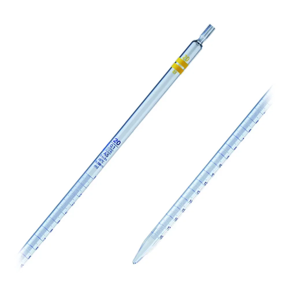 Pipettes graduées classe AS type 3 graduations bleues