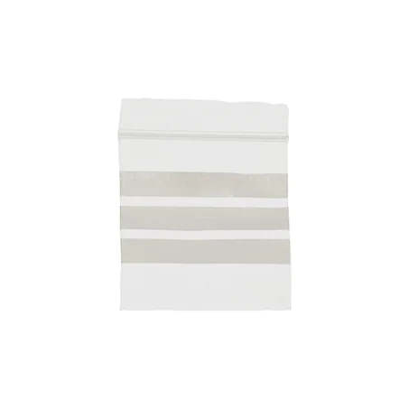 Sachet de prélèvement à glissière, avec bande blanche pour écriture