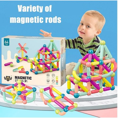 Jeu de construction magnétique – 64 pcs – Magasin de jouets et