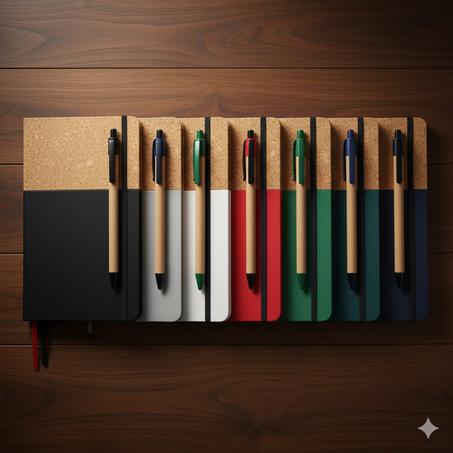 Notebook semi liège et semi similicuir  M8728