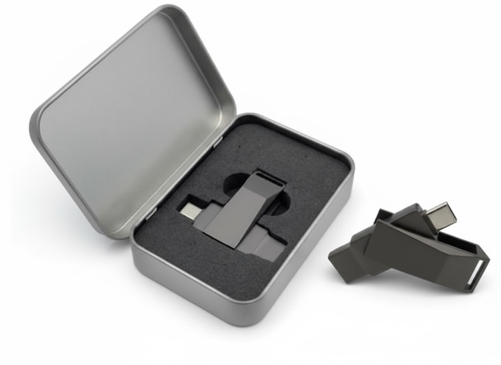 Clé USB métal « Twist » sous forme de porte‑clé  IMG-1428