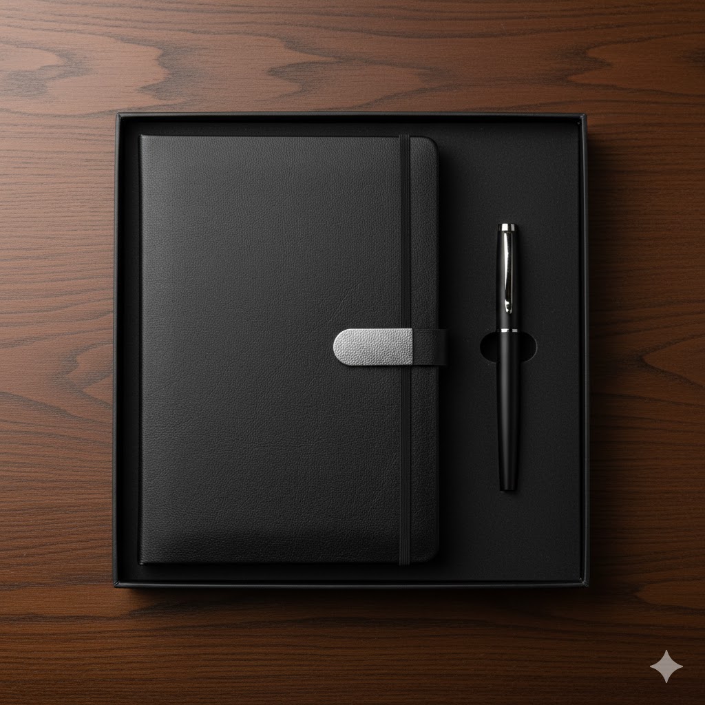 Notebook en similicuir + Stylo  REF6