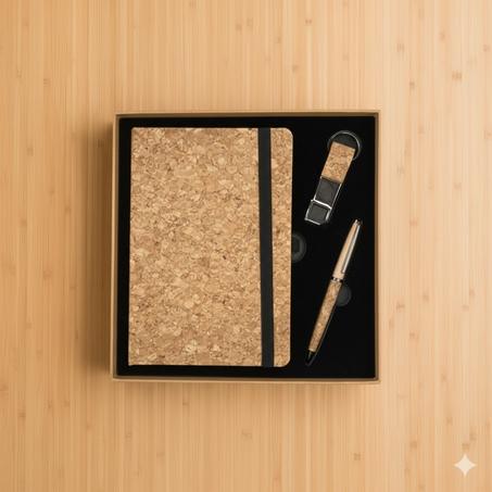 Coffret 3 pièces : Blocnote + Stylo + porte clés  SET5723