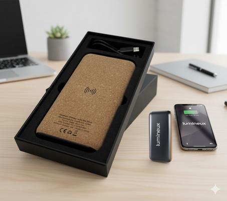 Power bank en liège logo lumineux  PF-207