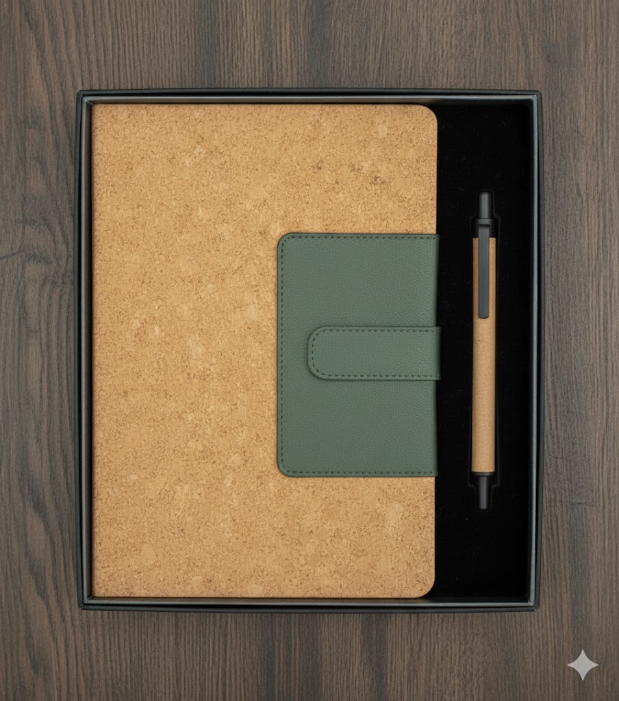 Coffret: Notebook + stylo écologiques en Liège M5905BOX