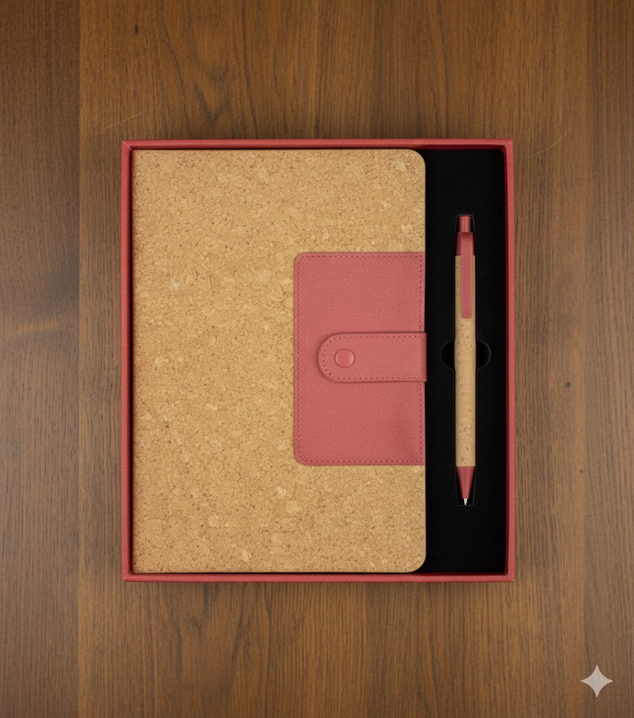 Coffret: Notebook + stylo écologiques en Liège M5905BOX