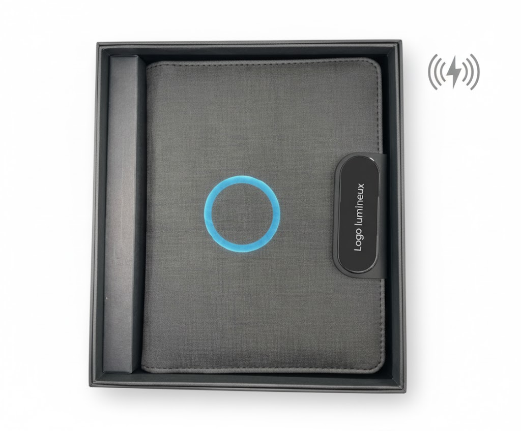 Coffret blocnote powerbank wirless SET5723