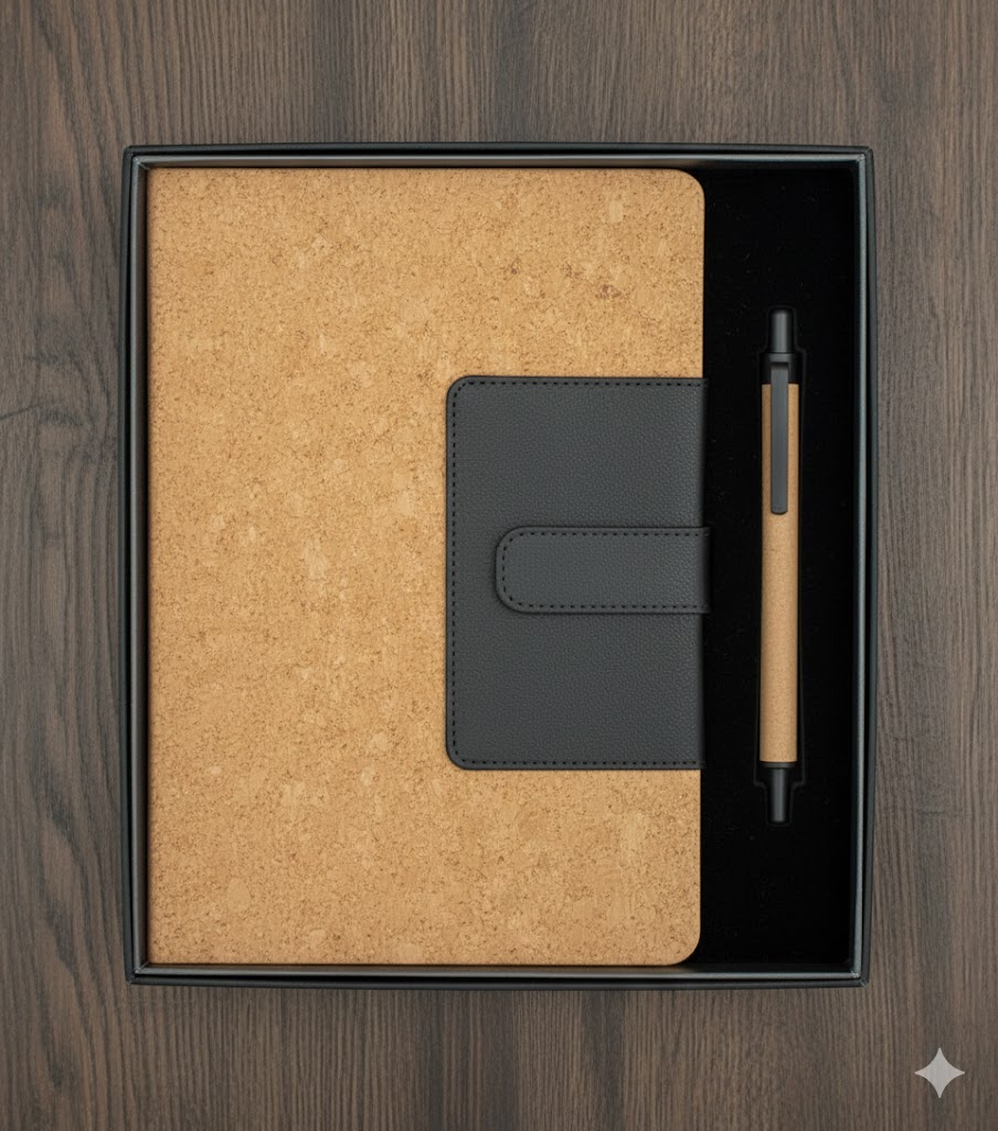 Coffret: Notebook + stylo écologiques en Liège M5905BOX