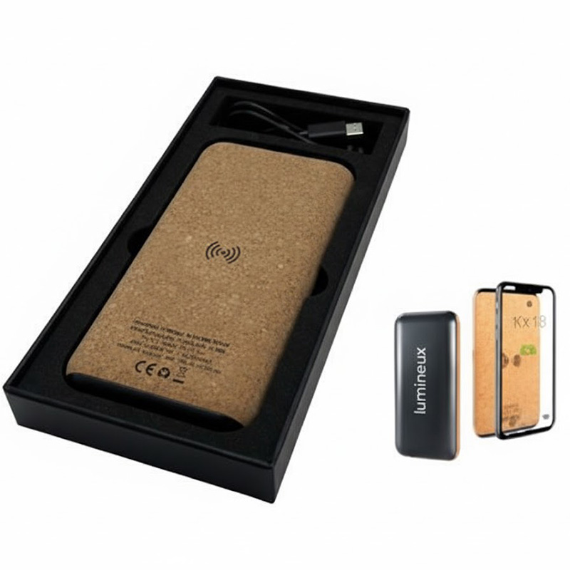 Power bank en liège logo lumineux  PF-207