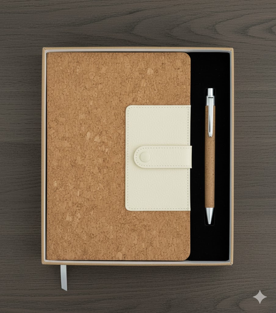 Coffret: Notebook + stylo écologiques en Liège M5905BOX