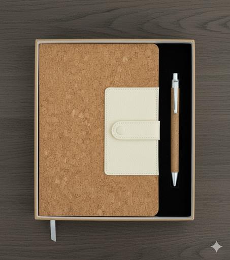 Coffret: Notebook + stylo écologiques en Liège M5905BOX