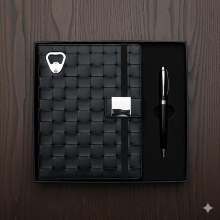 Notebook dos cousu en coffret + Stylo REF 1