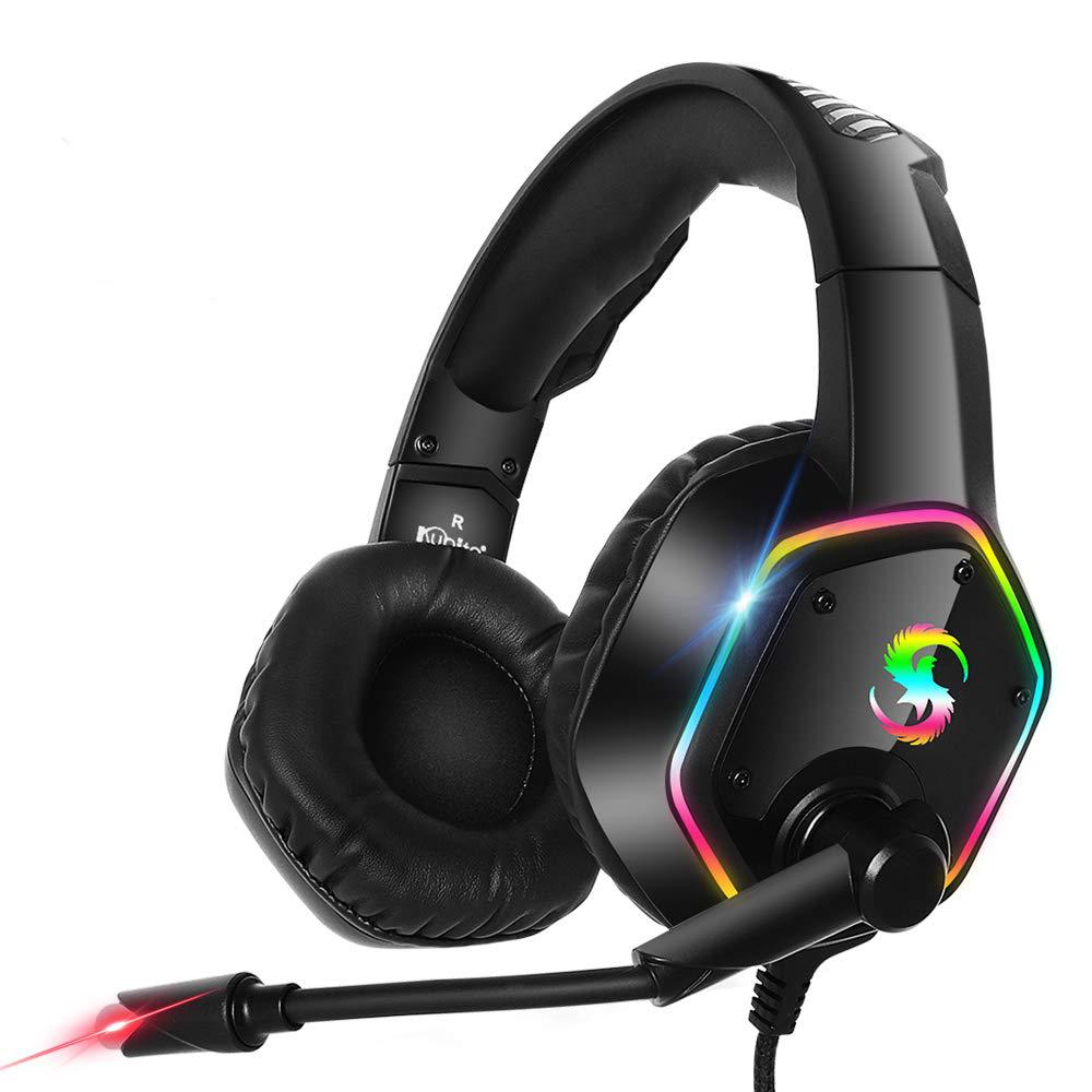 RGB lighting 7.1 channel glowing PS4 gaming headset with 3D stereo sound KUBITE GAMING HEADSET