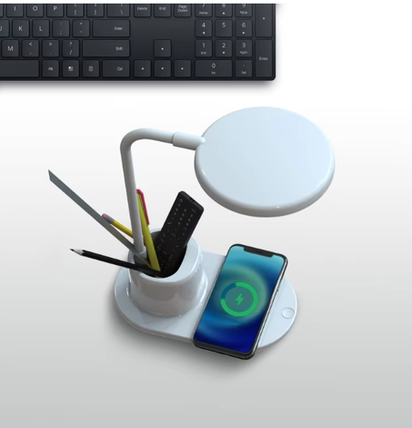 مصباح مكتبي ذكي وشاحن لاسلكي