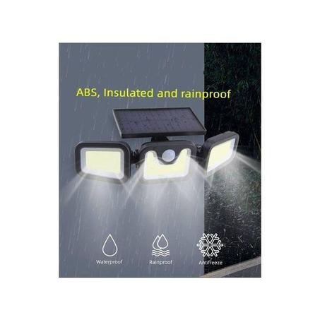 EiFESS Lampe Solaire Tournante à 3 Têtes 74LED Lampe Murale Détecteur De Mouvement