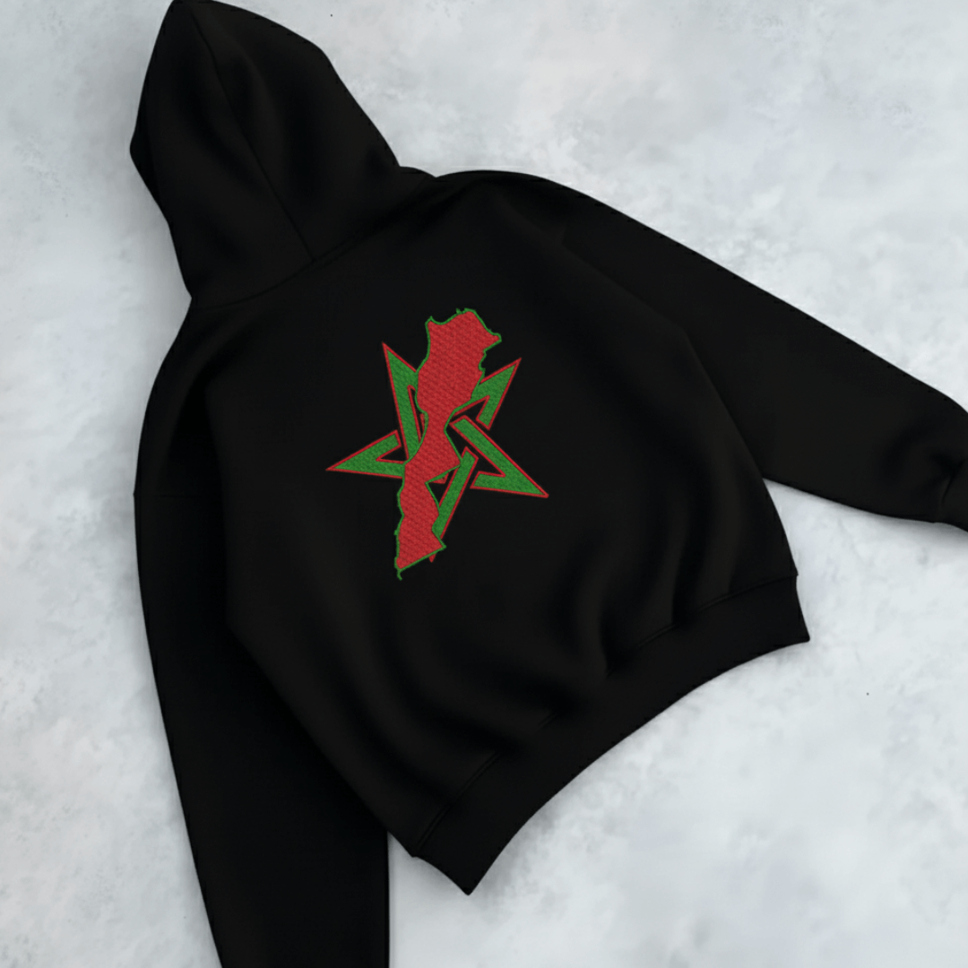 هودي عصري بطرز احترافي لراية المغرب.