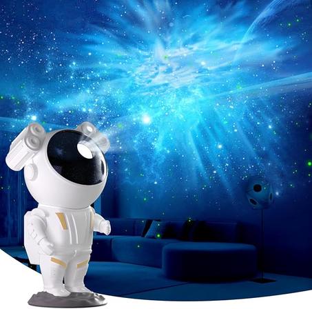 Proyector de estrellas con luces nocturnas, diseño de nebulosa y galaxia de astronauta TikTok para dormitorio, decoración estética para sala de juegos, control remoto con temporizador y cabez