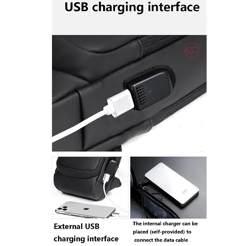 ادفع عند الاستلام ، توصيل مجاني إلى عند باب بيتك USB حقيبة كتف بمنفذ شحن