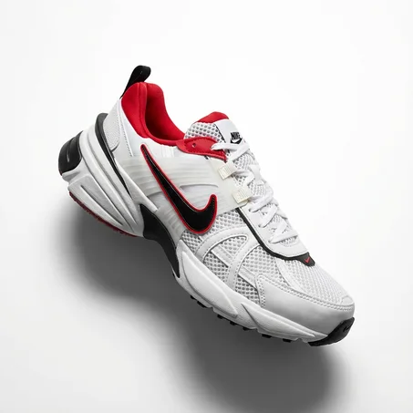 Nike V2K Run Metallic White University Red