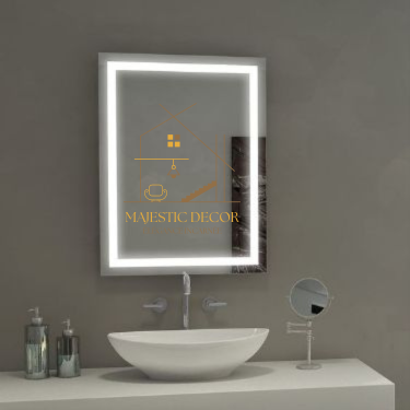 Miroir LED Rectangulaire 60x80 cm - Anti-Buée, Éclairage Réglable