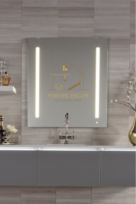 Miroir LED de Salle de Bain 60x80 cm - Anti-Buée, Interrupteur Tactile & Éclairage LED Réglable