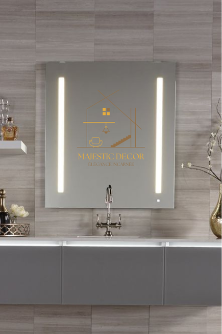 Miroir LED de Salle de Bain 60x80 cm - Anti-Buée, Interrupteur Tactile & Éclairage LED Réglable
