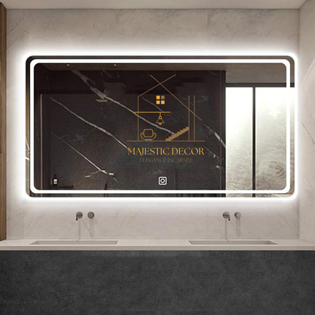 Miroir LED Rectangulaire 100x100 cm - Éclairage Intense, Anti-Buée & Gradation Intelligente