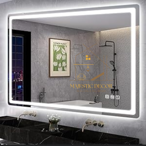 Miroir LED Rectangulaire 100x100 cm - Éclairage Intense, Anti-Buée & Gradation Intelligente