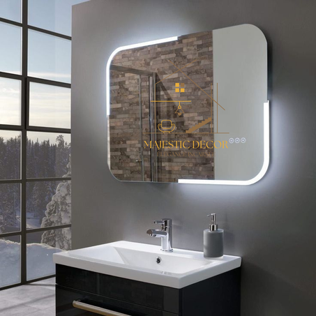 Miroir LED Rétroéclairé 80x60 cm - Écran Tactile, Anti-Buée & Éclairage Personnalisable