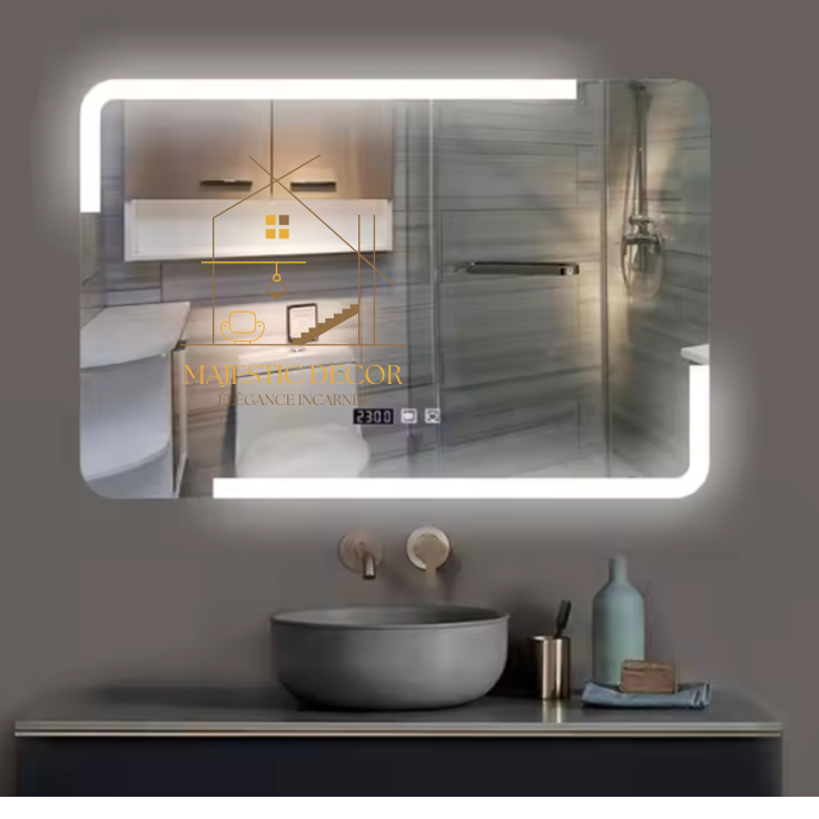 Miroir LED Rétroéclairé 80x60 cm - Écran Tactile, Anti-Buée & Éclairage Personnalisable